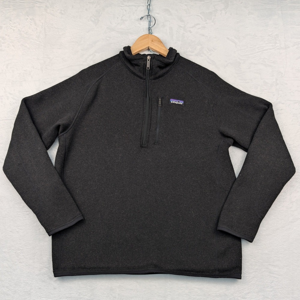 Patagonia Better Sweater Men's L Black 1/4 Zip Fleece Pullover Hiking Outdoor